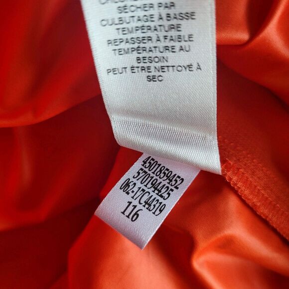 Chico’s Zenergy Orange Quilted Puffer Jacket Size 2 Large Gold Snap Pockets - Picture 5 of 7